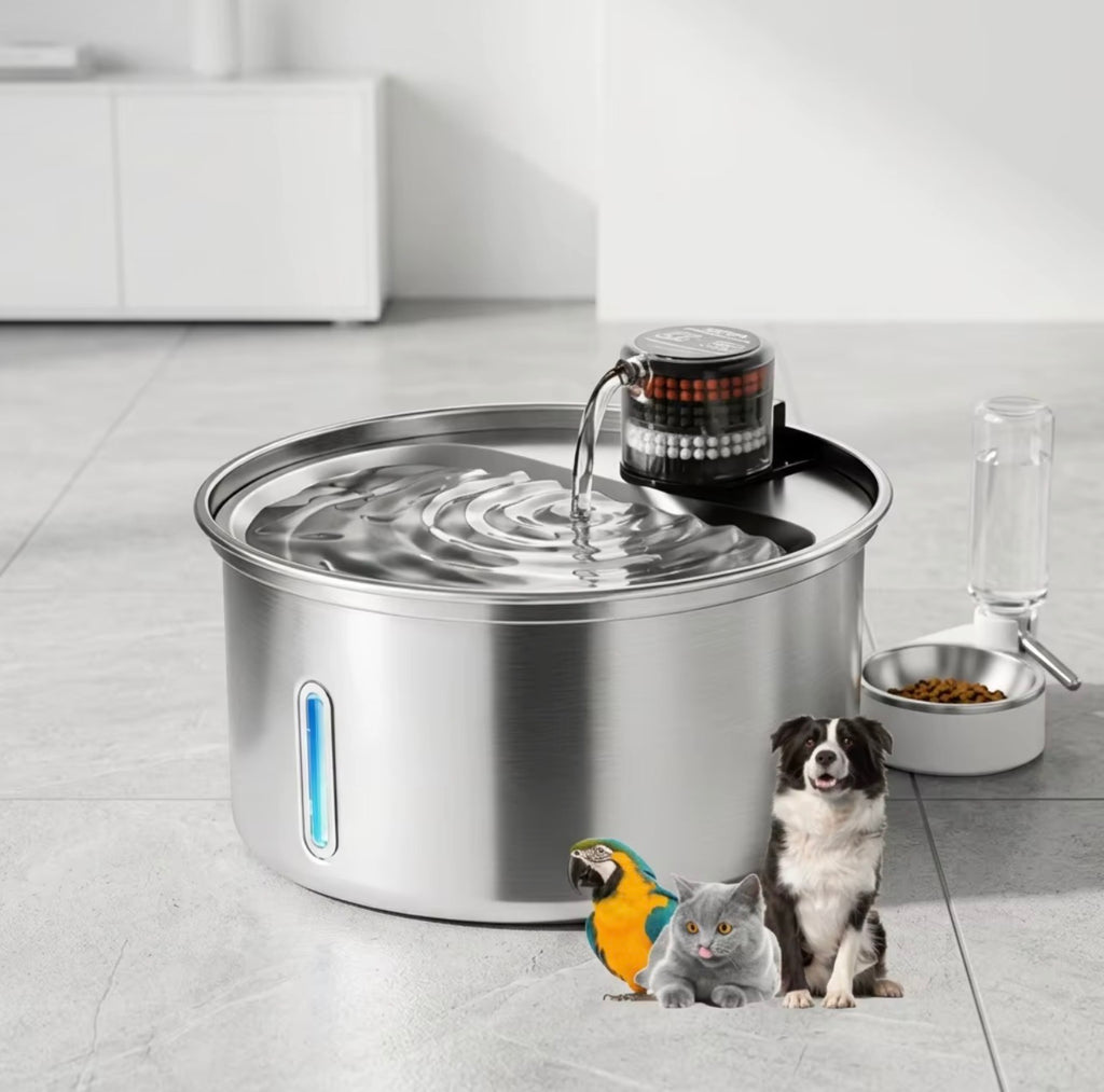 Premium 304 Stainless Steel Automatic Cat Dog Drinking Fountain with Quiet Pump Waterproof 12V for Indoor Pet Water Feeder