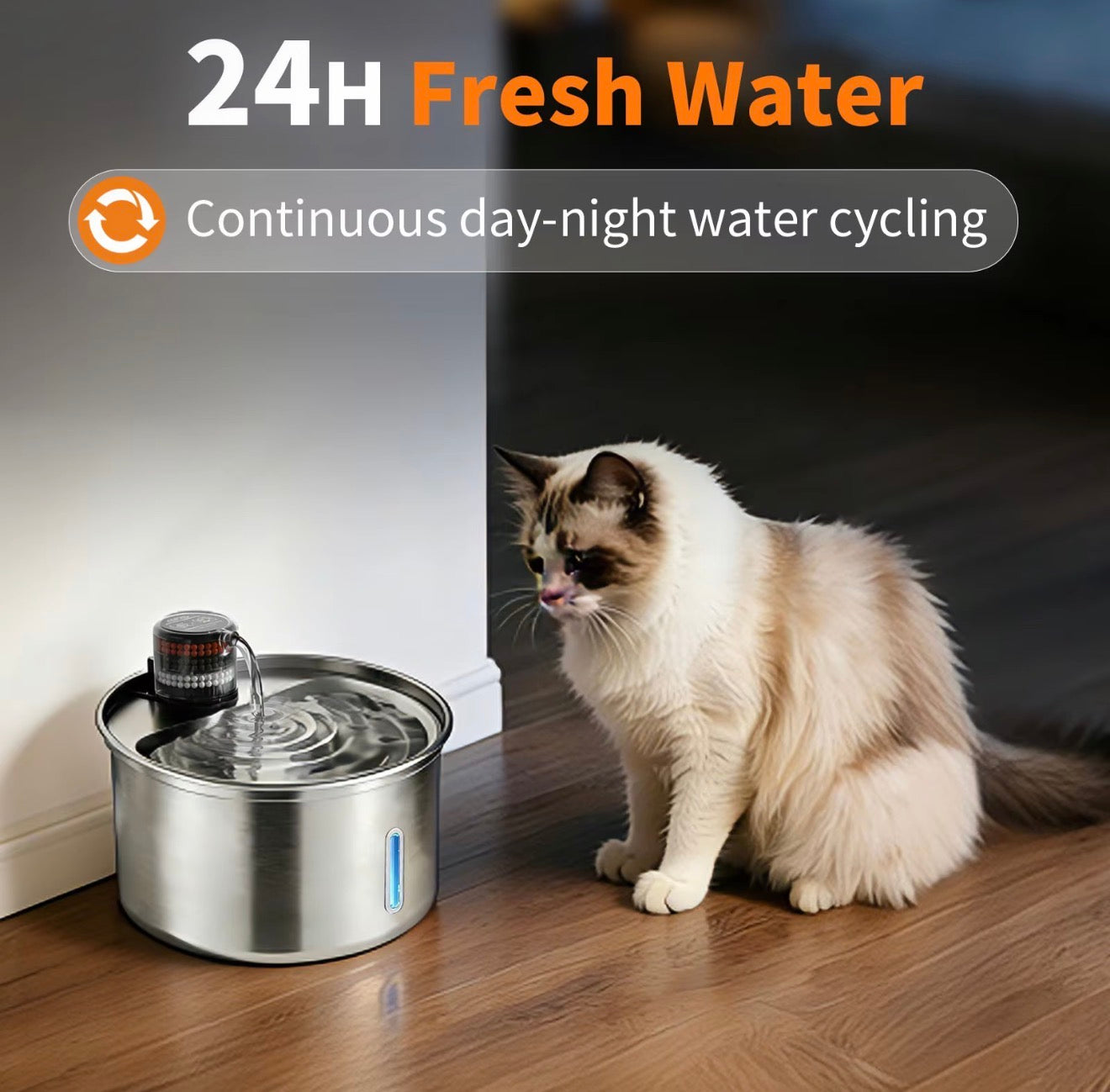 Premium 304 Stainless Steel Automatic Cat Dog Drinking Fountain with Quiet Pump Waterproof 12V for Indoor Pet Water Feeder